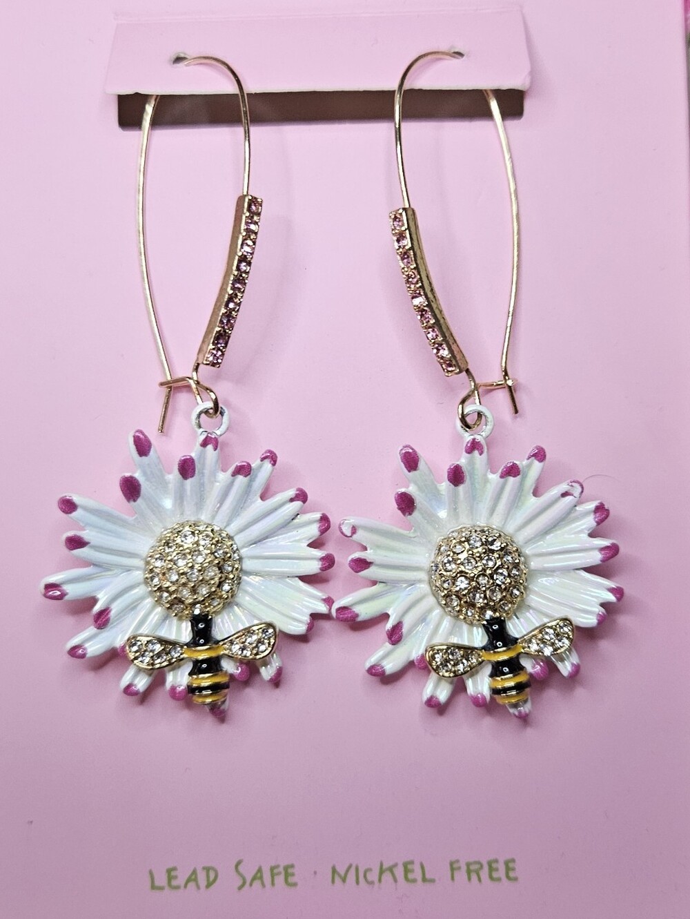 Betsey Johnson Flower Bee Earrings